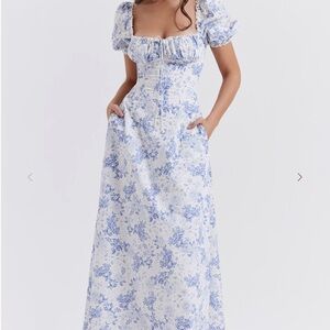 House of CB Blue and White Floral Maxi Dress Felizia
